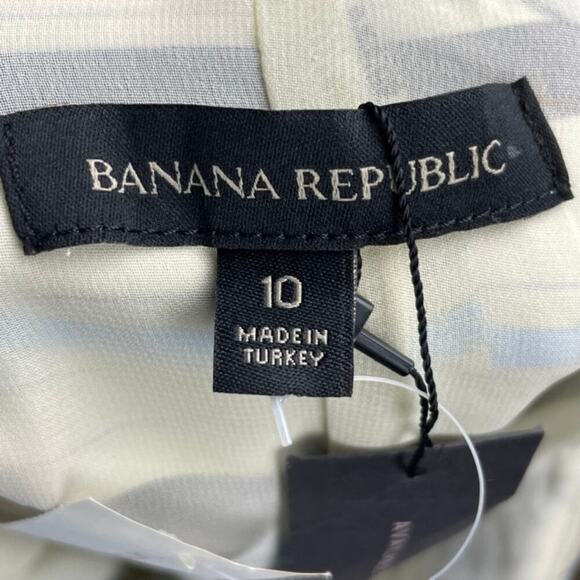 NWT Banana Republic One-Shoulder Bow Sheath Dress Womens Sz 10 Blue Ivory Stripe - Picture 8 of 11